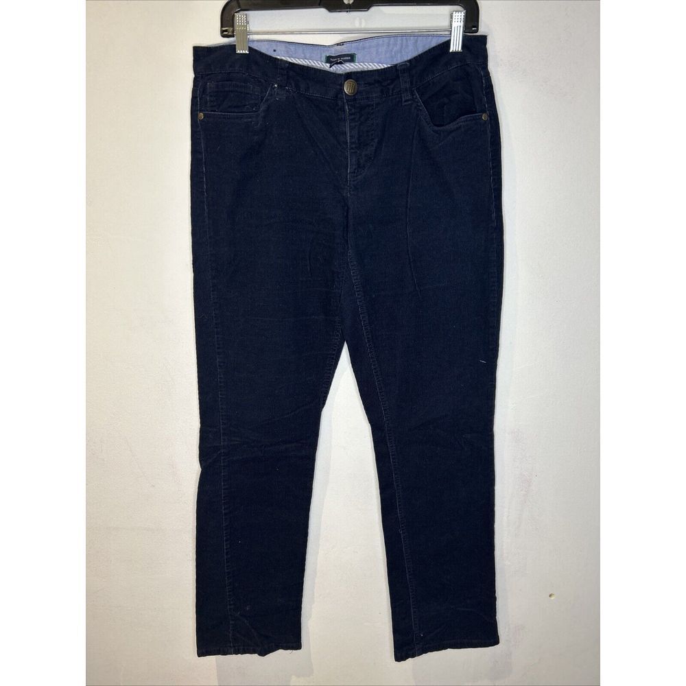 Tommy Hilfiger Navy Blue Corduroy Pants Classic Straight Leg Casual Trousers‎